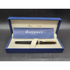 Vintage Ballpoint Pen Waterman Black Lacquer - Gold Trim Finish - Read